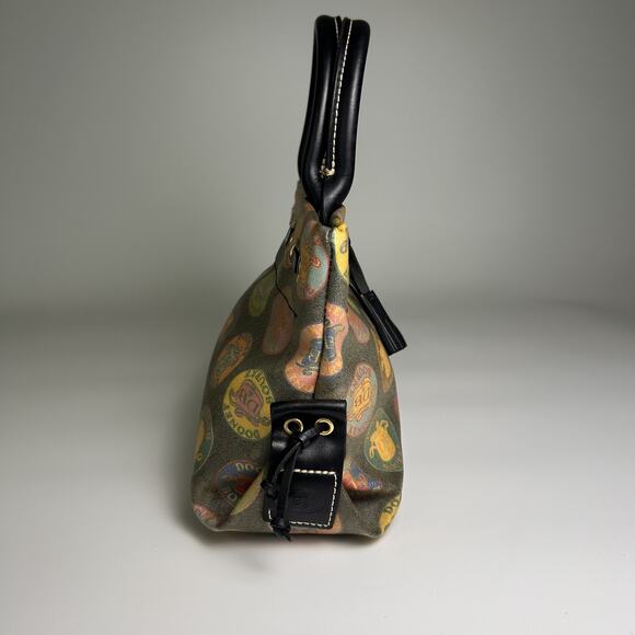 Dooney and Bourke Mini Bag Italian Leather Coated Cotton Colorful All Over Logo - Picture 2 of 11